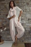 Annie Cushion Cotton Cuff Barrel Pant Antique Rose